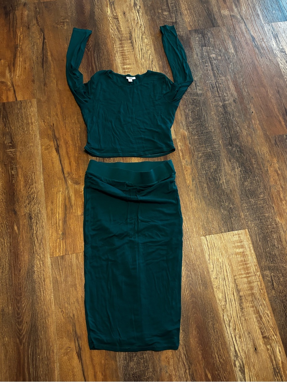 Bar III Dark Teal Midi Pencil Skirt Set